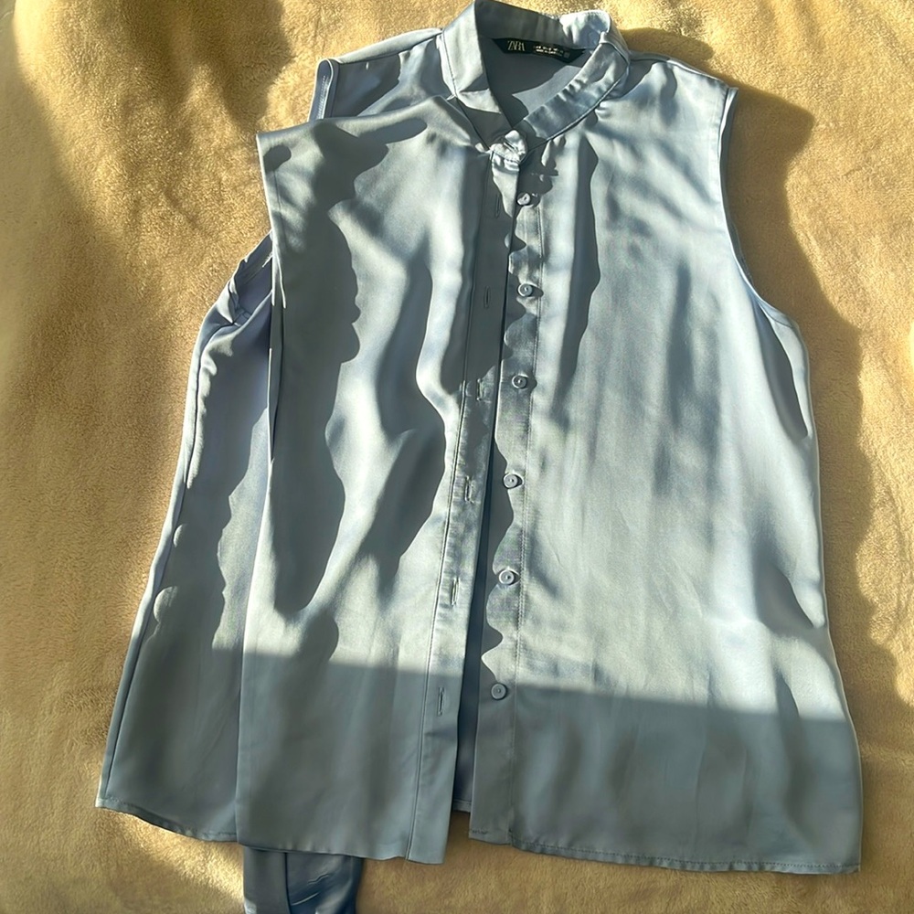 Zara satin effect sleeveless blouse, size S